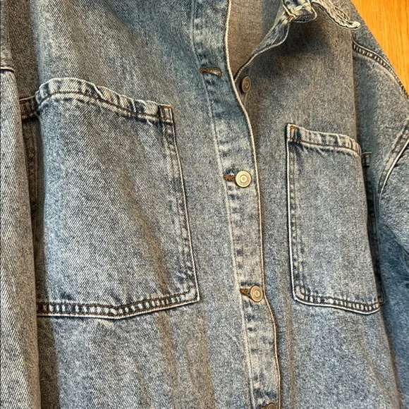 Oversized Denim Blue Jacket - Large - Picture 3 of 3